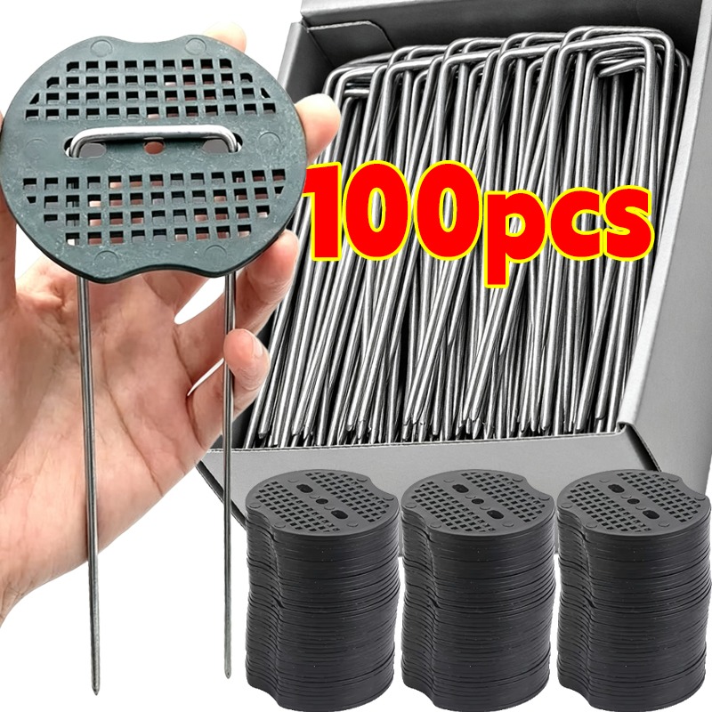 Gardening Tools Types - U-образные садовые колья-фиксаторы с пластиковой прокладкой,