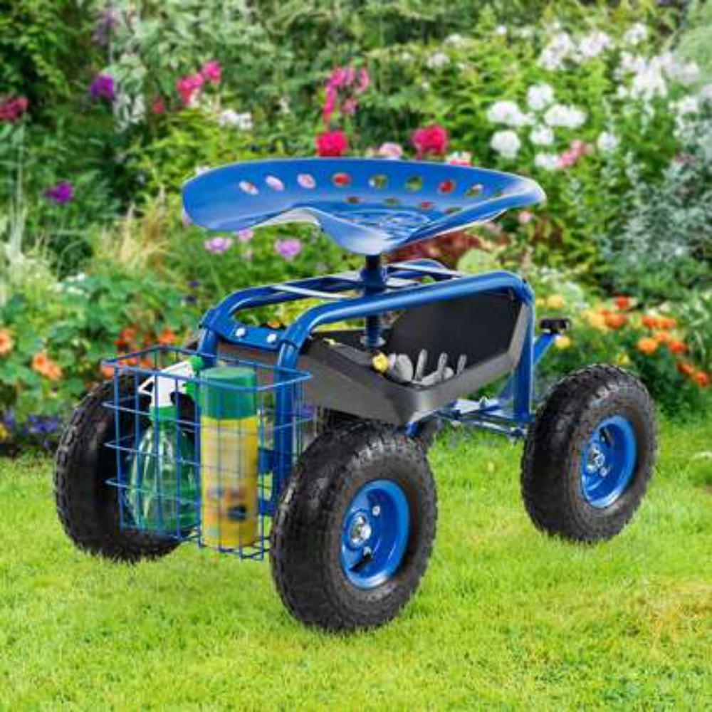 Gardening Tools For Seniors - Садовая тележка-сиденье на колесах с поддоном