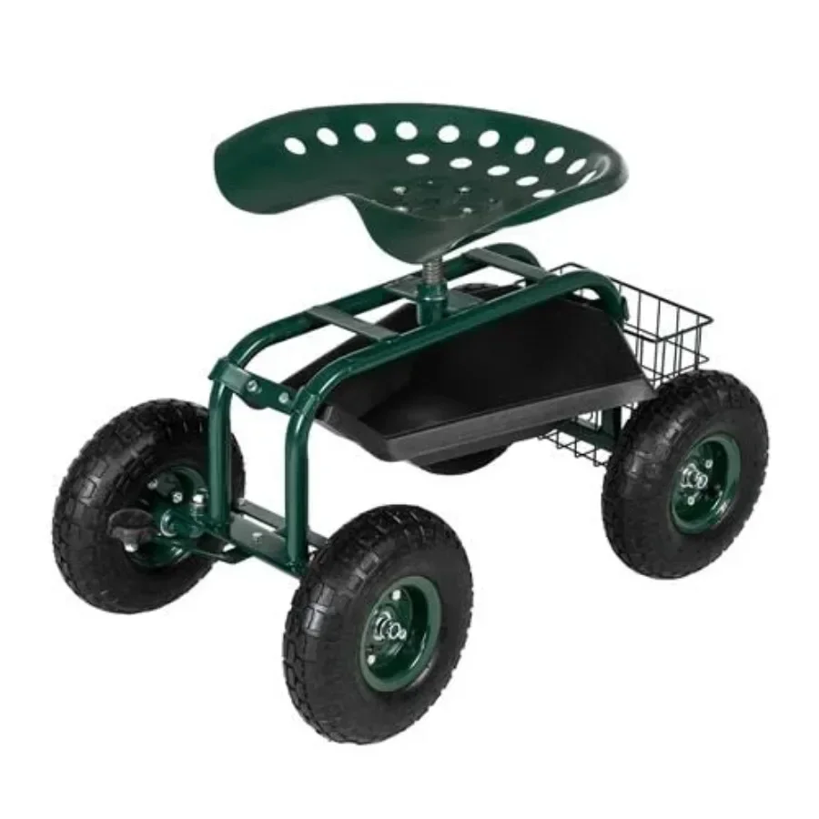 Gardening Tools For Seniors - Садовая тележка с сиденьем, колесами, рулем