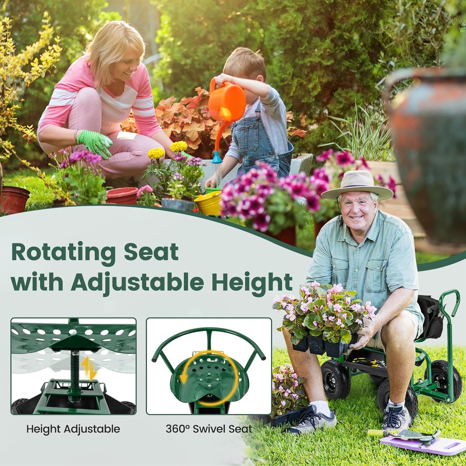 Садовое кресло на колесах, рег – обзор и цена Gardening Tools For Seniors