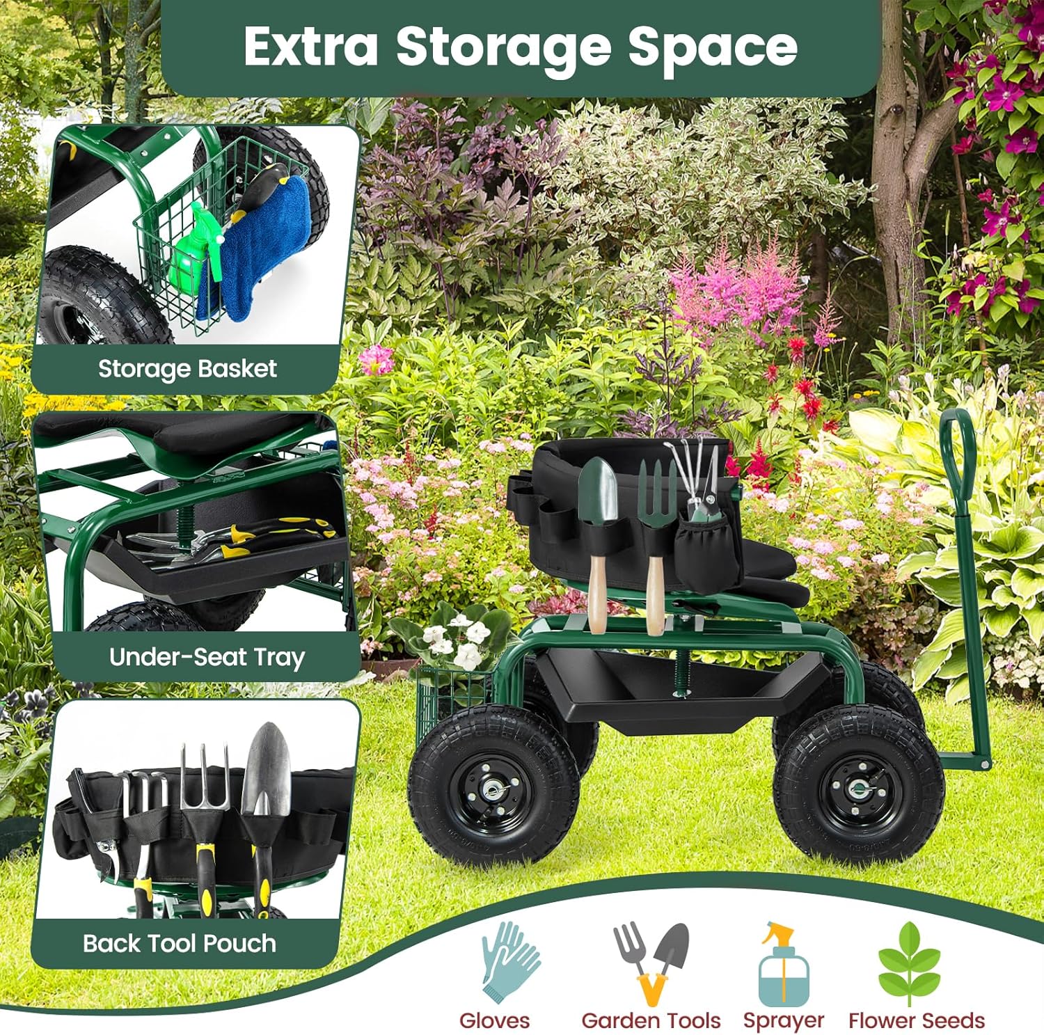 Садовое кресло на колесах, рег – обзор и цена Gardening Tools For Seniors