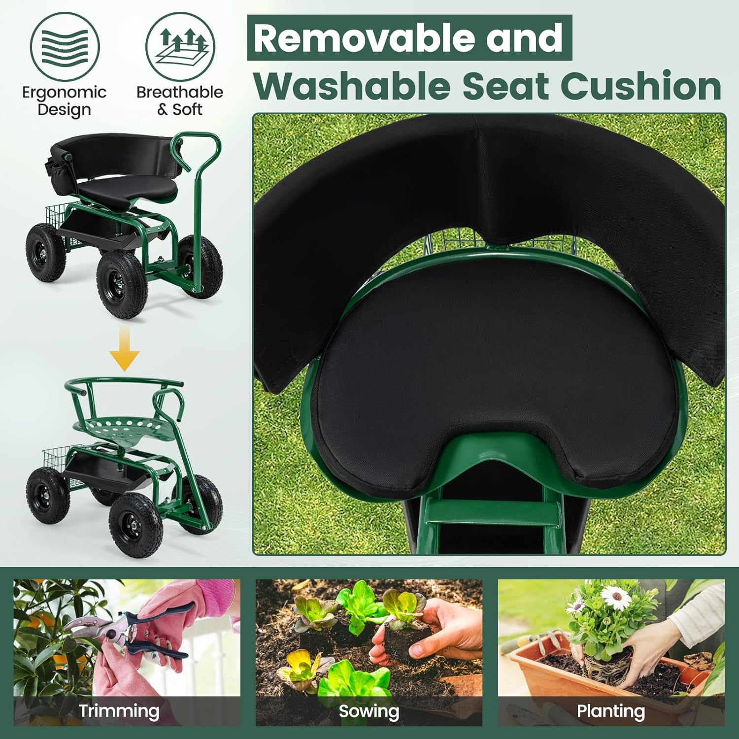 Садовое кресло на колесах, рег – обзор и цена Gardening Tools For Seniors